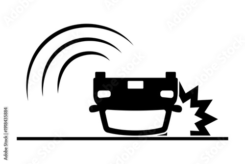 横転する車のシルエット