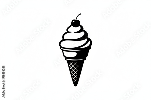 Sweet Temptation: A classic ice cream cone, crowned with a luscious swirl and a cherry on top, embodies the simple pleasures of summer and sweet indulgence. 