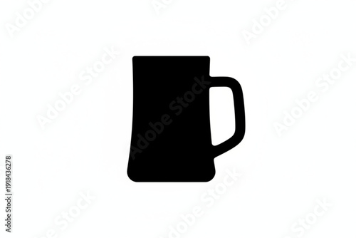 Black beer mug silhouette: A stark black silhouette of a beer mug, against a simple, clean background. Capturing the iconic shape and the promise of refreshment and relaxation.