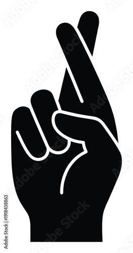 Hand gesture with crossed fingers for luck symbol sign and lie representing promise