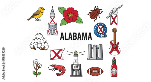 Alabama Symbols A Colorful Collection of State Icons and Landmarks