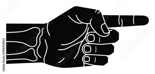 Human hand showing direction with index finger on transparent background vector
