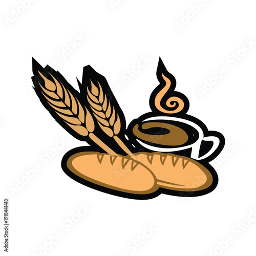 vector cup of coffee with beans