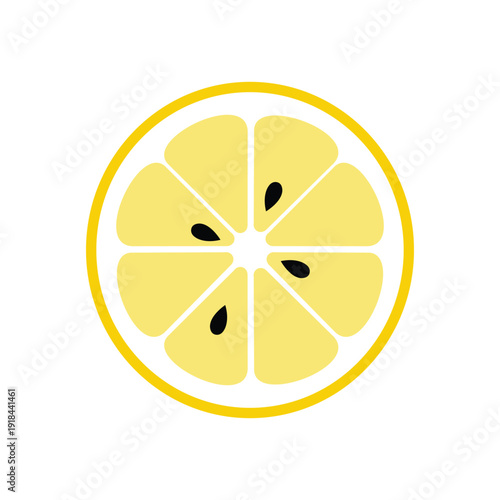 vector slice of lemon on white background
