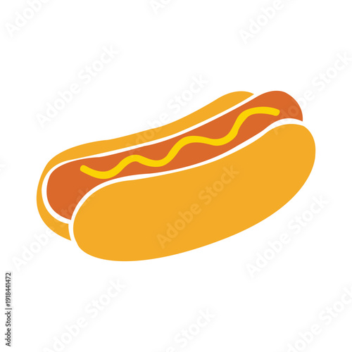 vector hot dog with mustard