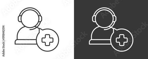 Online Support Icon Set Vector Collection Isolated In Black And White