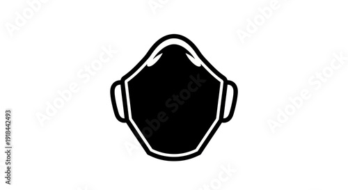 A Simple and Clean Silhouette Icon of a Breathing Mask on a White Background