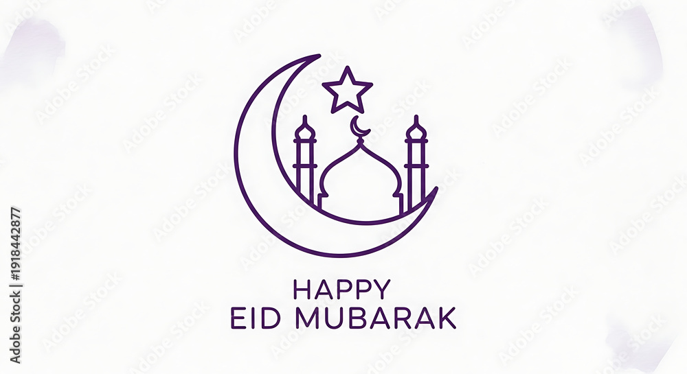 Obraz premium Happy eid mubarak greeting card