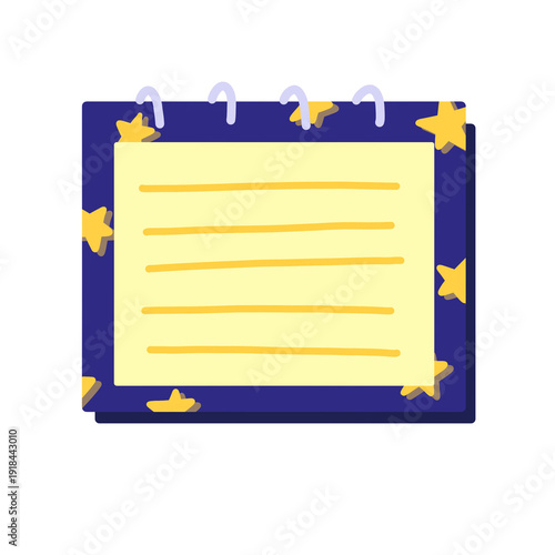 Cute Star Memo Note Paper Illustration for Planner, Journaling, and Educational Print Design