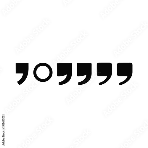 Punctuation marks featuring a central hollow circle shape.