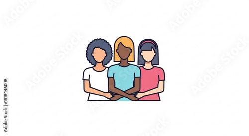 Diverse women standing together in unity and solidarity