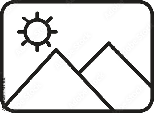 Photo gallery icon representing landscape image and media