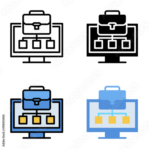 Business network icon collection of various styles for digital nomad, Design Branding, Print, and Digital Media