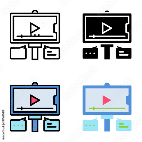 Vlogger icon collection of various styles for digital nomad, Design Branding, Print, and Digital Media