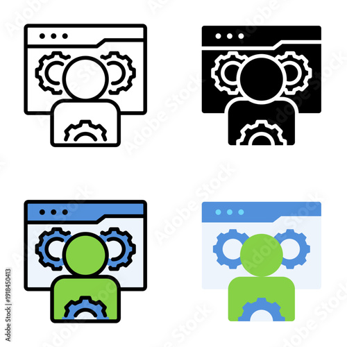 Specialist icon collection of various styles for digital nomad, Design Branding, Print, and Digital Media