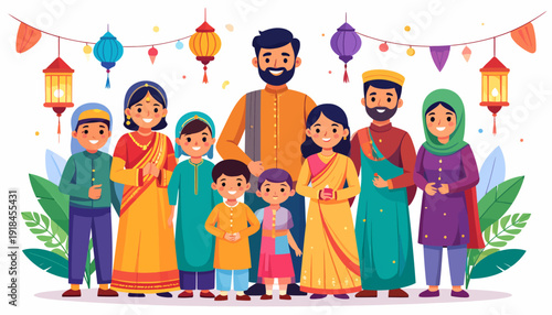 Diwali celebration with family and friends together.