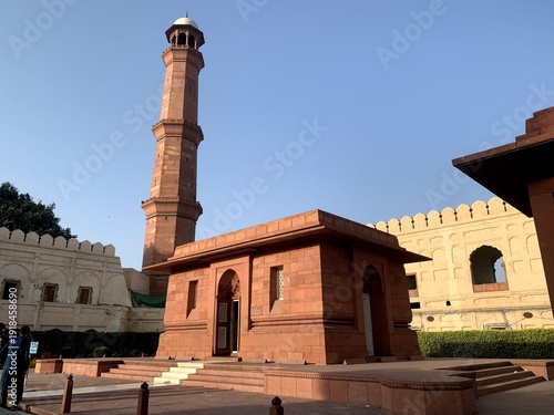 the tomb or shrine of Allama Iqbal Rehmat Ullah in Lahore Pakistan Asia