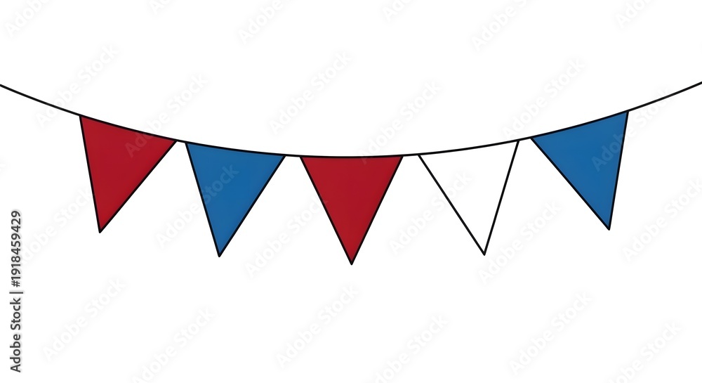 Fototapeta premium Red, White and Blue Pennant Banner