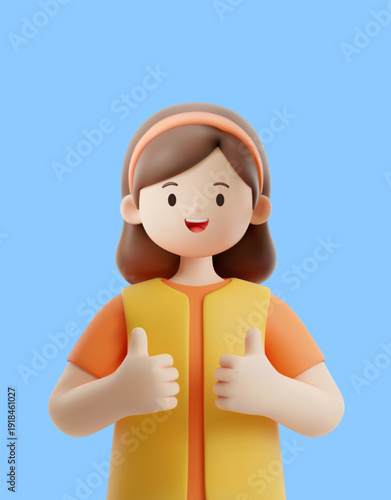 전문 직업을 가진 3D 캐릭터
