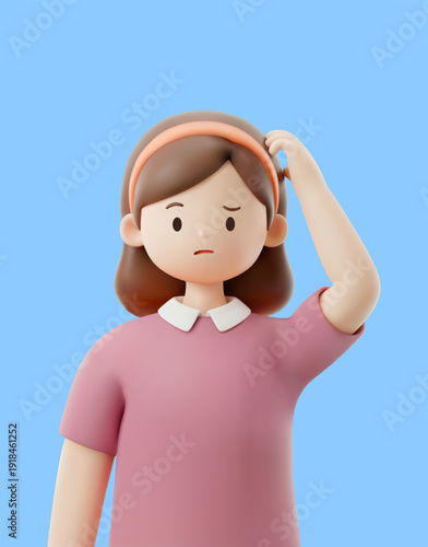 전문 직업을 가진 3D 캐릭터
