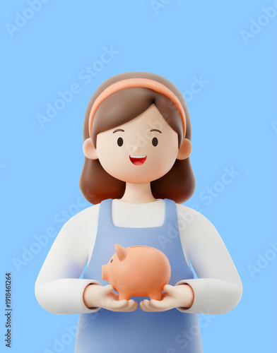 전문 직업을 가진 3D 캐릭터
