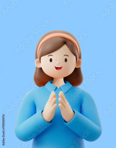 전문 직업을 가진 3D 캐릭터
