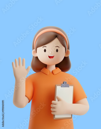 전문 직업을 가진 3D 캐릭터
