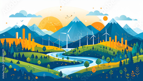 Eco Business Infographic Landscape