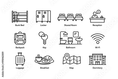 Hostel amenities: bunk beds, lockers, shared rooms, wi-fi, reception, and more