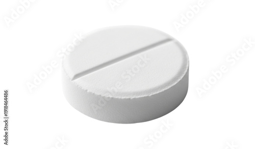 white pills isolated on white background