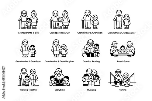 Grandparents interacting with grandchildren: activities and bonds