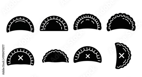 Collection of Diverse Dumpling Icons, Food Vector Art