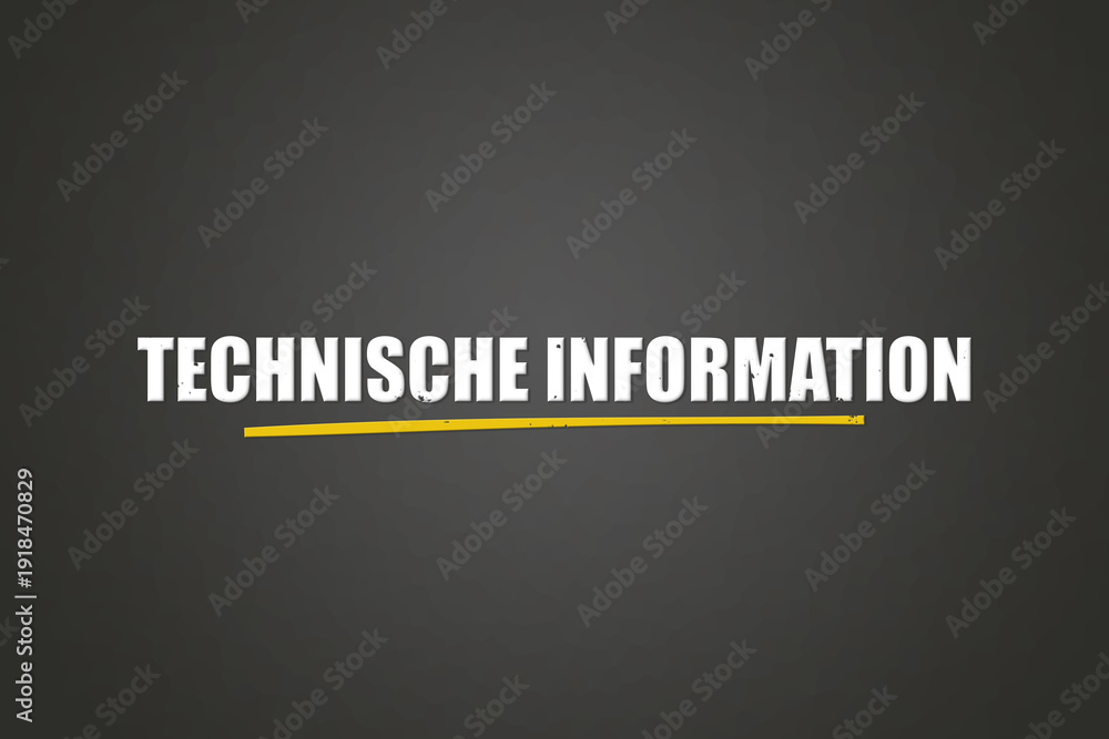 Obraz premium Technische Information (Technical information) - A blackboard with white text.