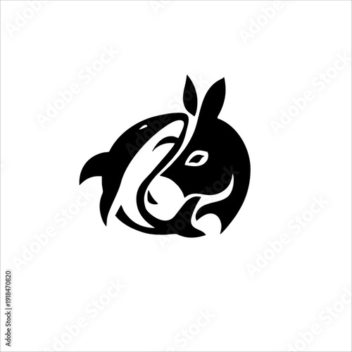 Print Shark and donkey logo design for your brand and company identity.