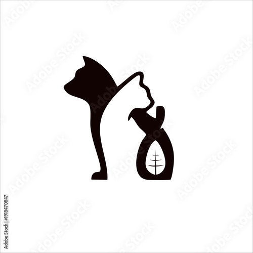 Print Organic cat logo design for your brand and corporate identity.