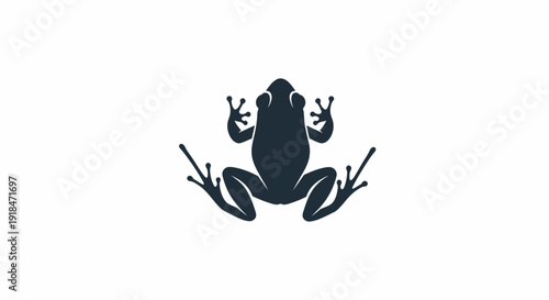A cute green cartoon tree frog character is isolated on a white and blue background as a funny vector illustration of a small wild amphibian in nature