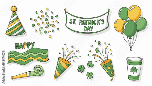 St. Patrick's Day Party Decorations and Festive Elements Collection