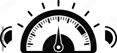Black, speedometer, icon, vector, illustration, showing, fast, speed, performance, gauge, for, automotive, dashboard, indicator, measurement, dial, isolated, on, white, background,