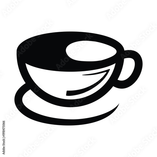 The icon above displays a simple illustration of a cup and saucer with a black outline. The design is minimalist and clean, without detailed colors or shadows, so it looks like an icon or symbol.