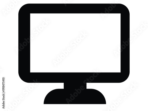 A blank black wide screen LCD computer monitor with flat panel LED technology is isolated on a white background for digital desktop business and office equipment