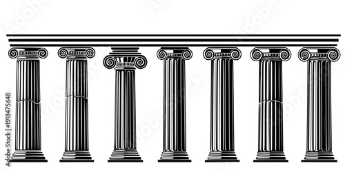 colonnade. stencil. vector with antique greek columns
