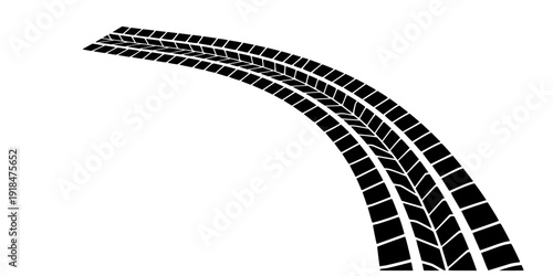 Background with tire wheel marks of cars. Vector illustration
