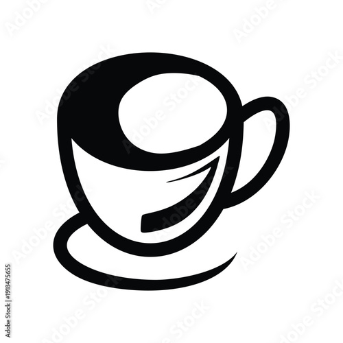 The icon above displays a simple illustration of a cup and saucer with a black outline. The design is minimalist and clean, without detailed colors or shadows, so it looks like an icon or symbol.
