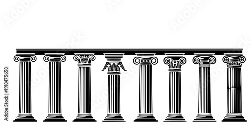 colonnade. stencil. vector with antique greek columns
