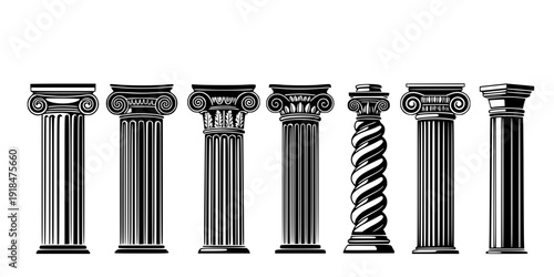 colonnade. stencil. vector with antique greek columns
