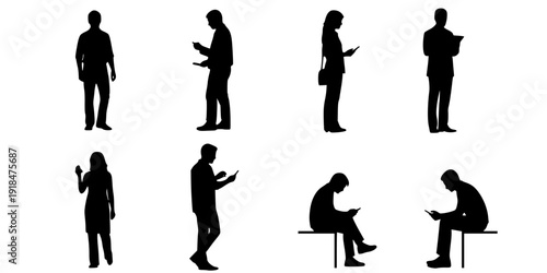People silhouettes in elevation side view | Architecture people | silhouettes of people | 2D people | Section Elevation View | Architectural drawing people | characters 