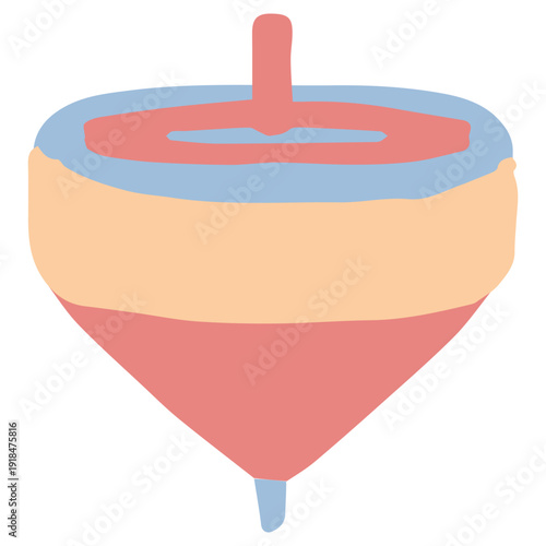 5月の園だよりに使いやすい シンプル手描きイラストカットシリーズ｜コマ（子どもの日）｜May Simple Hand-Drawn Illustration Cut Series for Preschool Newsletter | Spinning Top (Children’s Day)