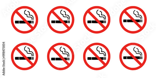 No smoking symbol prohibition silhouette vector illustration
