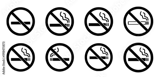 No smoking symbol prohibition silhouette vector illustration
