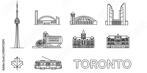 Stylized Toronto skyline vector illustration

